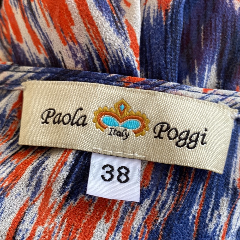 Paola Poggi Italian peach long sleeve sheer boho chic blouse cover up IT 38 US S - Picture 7 of 9